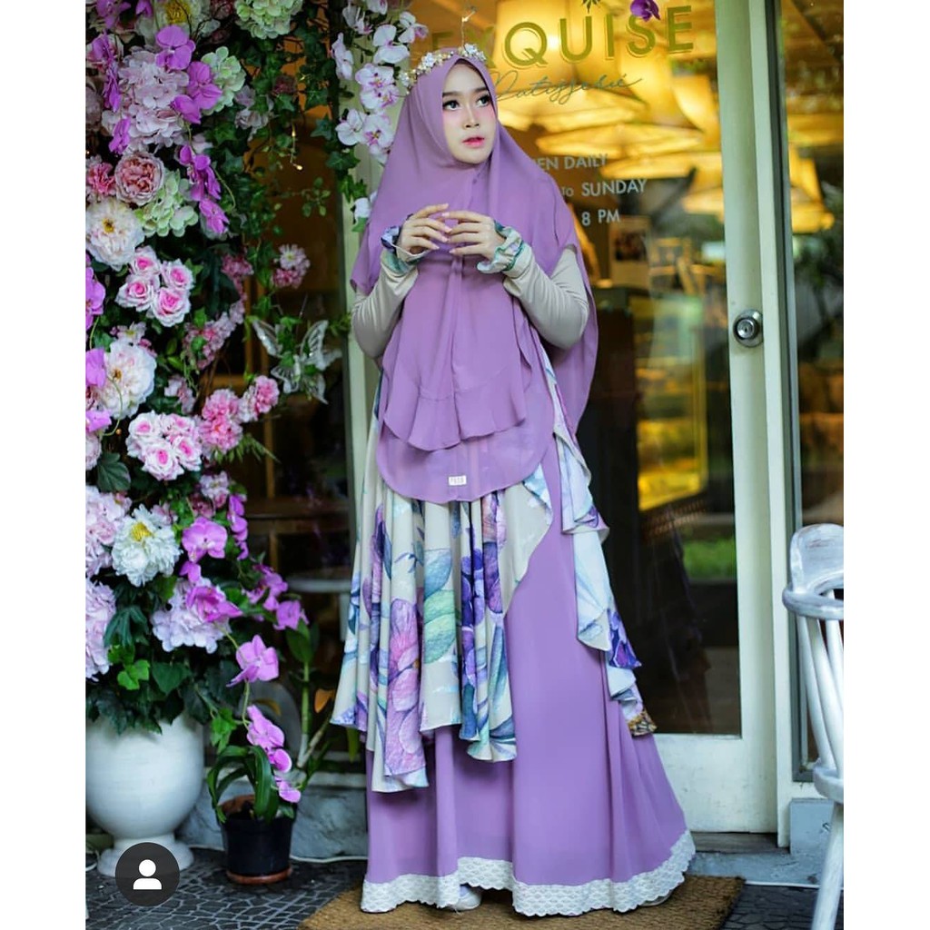 Ulya Hijab Gamis Syari Baju Muslim Wanita Aster