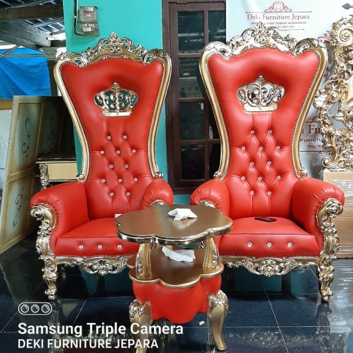 KURSI SYAHRINI - MAHKOTA CANTIK MEWAH JEPARA TERBARU / KURSI SULTAN / KURSI RAJA / KURSI KERAJAAN