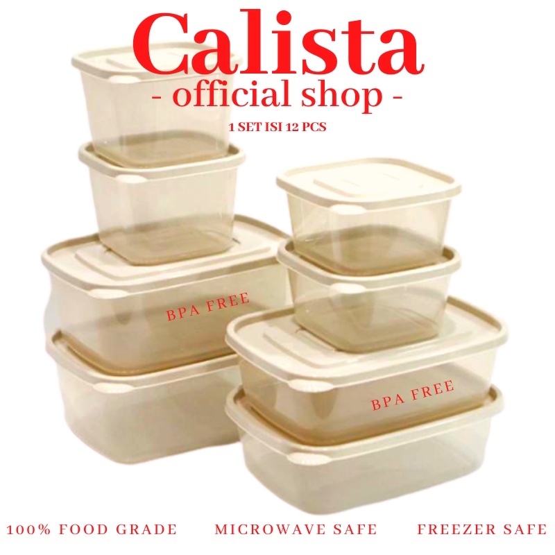 toples plastik calista rumoi soft 12pcs set tempat kotak box wadah penyimpanan makanan food containe