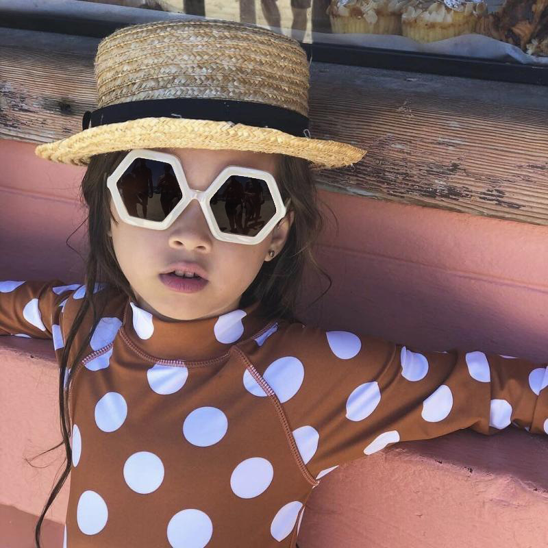 Fashion Polygonal Kids Sunglasses Vintage Shades Sunglasses for Girls Boys