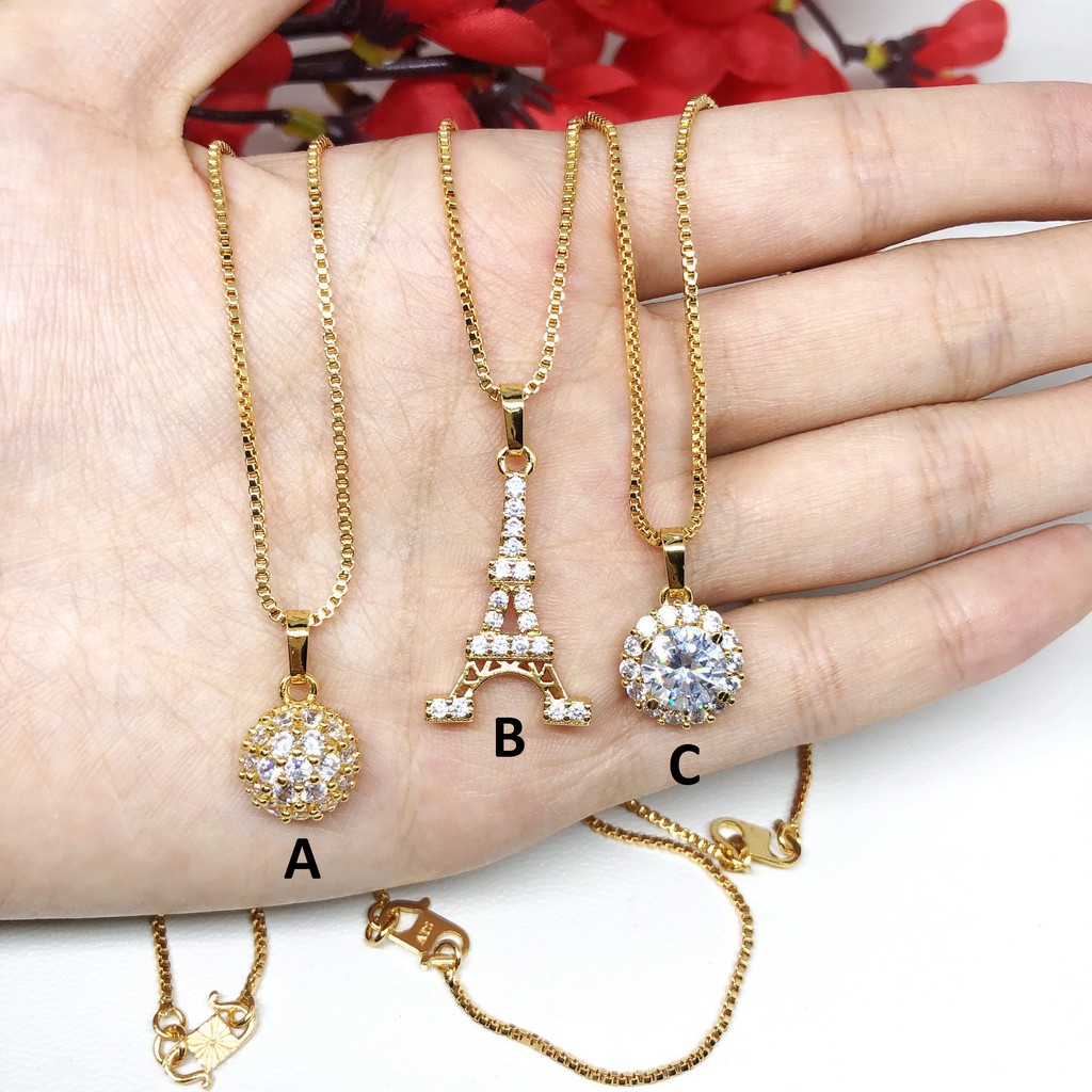 Kalung Xuping Motif Bulat Klasik Eiffel Perhiasan Lapis Emas - BN212