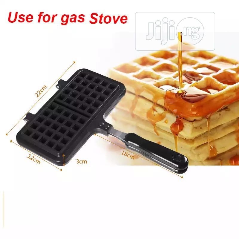 Double Waffle Pan Cetakan Kue Pancake Manual Belgium Waffle Maker