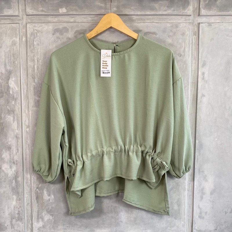Blouse Jennie Blous Serut Wanita Bahan Crinkle Blouse Wanita
