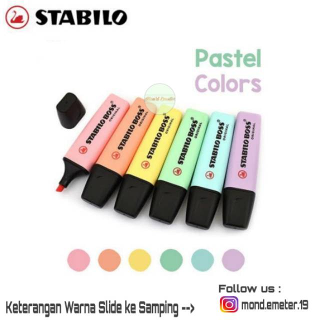 

STABILO BOSS Warna Pastel - Highlighter Penanda Tulisan - Pen Liner Menggambar/Mewarnai Anak/Kantor