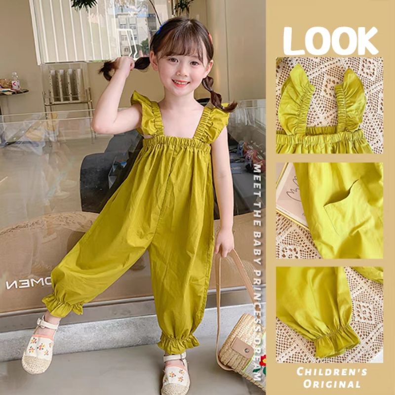 VS - Jumpsuit Hanako Anak Korean Style / Jumpsuit Bahan Premium Crepe / Jumpsuit Anak 1-6 tahun Terbaru / Baju Kodok Lucu Anak Perempuan