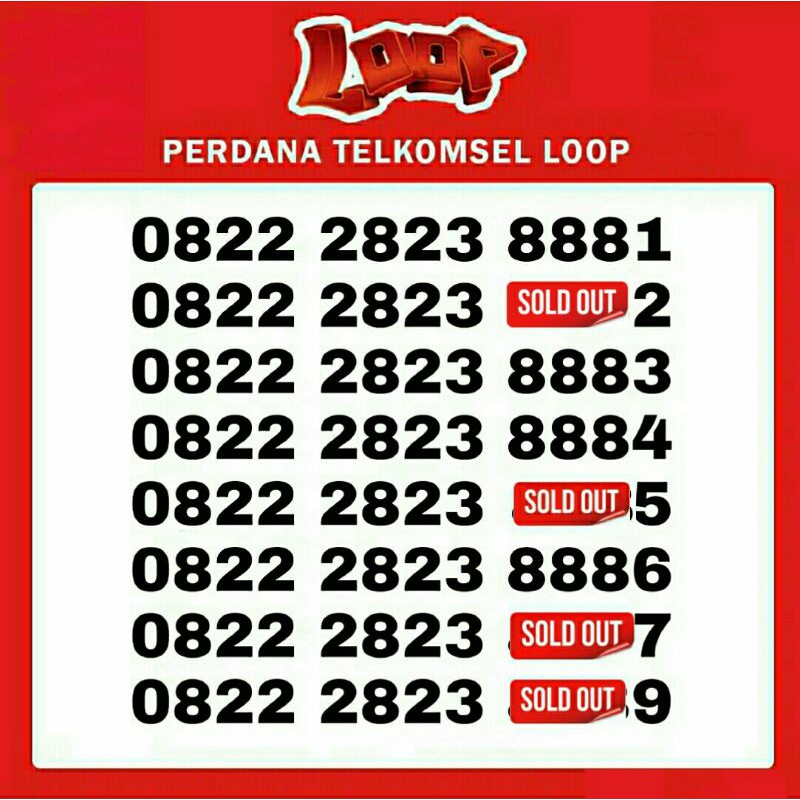 Kartu Perdana Simpati Loop Area JATIM (NASIONAL)