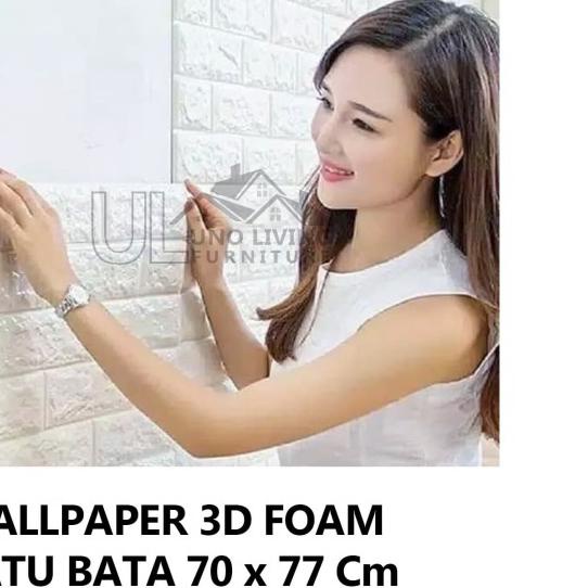 ♦ Wallpaper 3D Modern Foam Batu Bata Ukuran Wall Sticker Putih Murah ➫