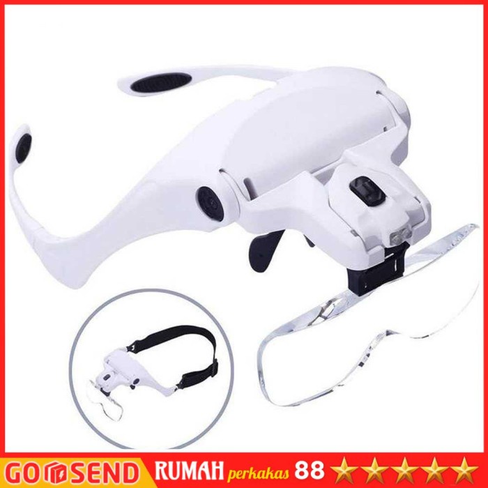 

Kacamata Pembesar Reparasi Helm Jam Magnifier With 2 LED