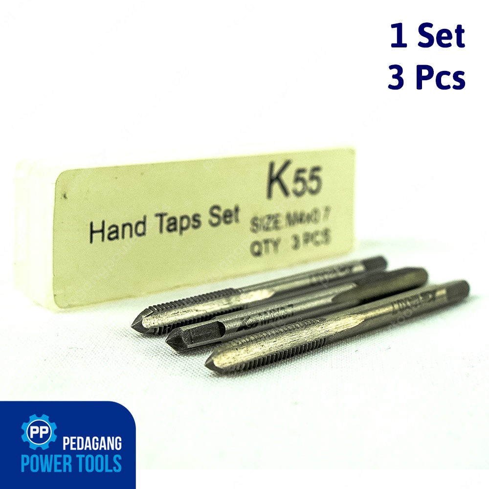 K55 SET 3 PCS HAND TAPS M4 X 0.7 MATA HANDTAP M 4 BUAT DRAT ULIR BAUT