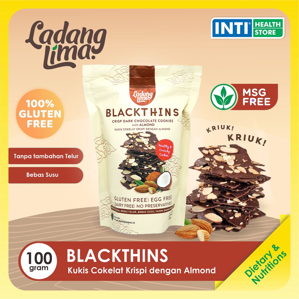 Ladang Lima | Ladang Lima Blackthins Cookies 100gr | Crispy Cookies