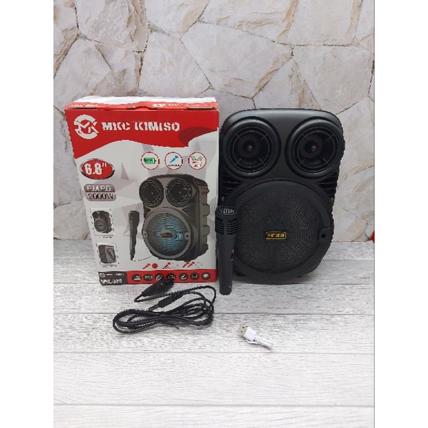 Speaker Bluetooth Kimiso Free Mic 6.8“ 2000w Disko Kimiso MKC 338