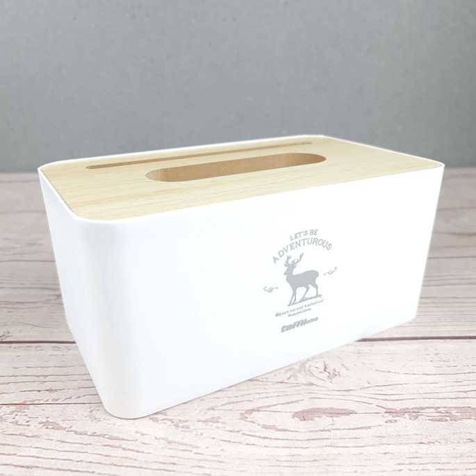 TaffHOME Kotak Tisu Kayu Tissue Box dengan Holder Smartphone - ZJ008