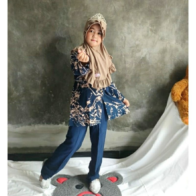 SETELAN RAYON ANAK  MOTIF ABSTRAK KOMBI/SETELAN USIA 4 sampai 11TH / SETELAN ANAK PEREMPUAN.-1