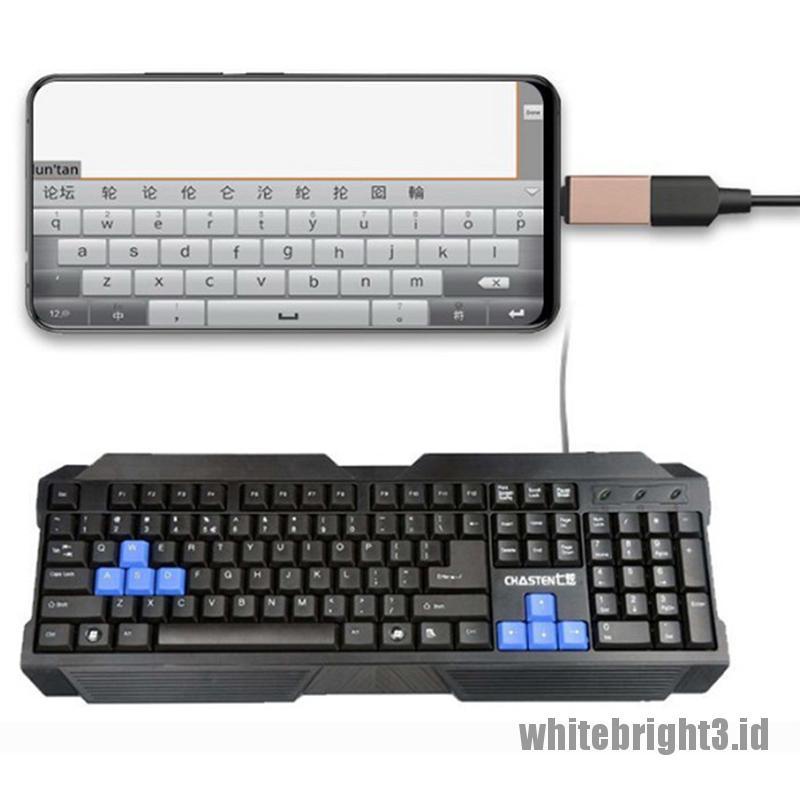 &lt; White3 &gt; Adapter Konverter Konektor Data USB-C Male Ke USB 3.0 A Female