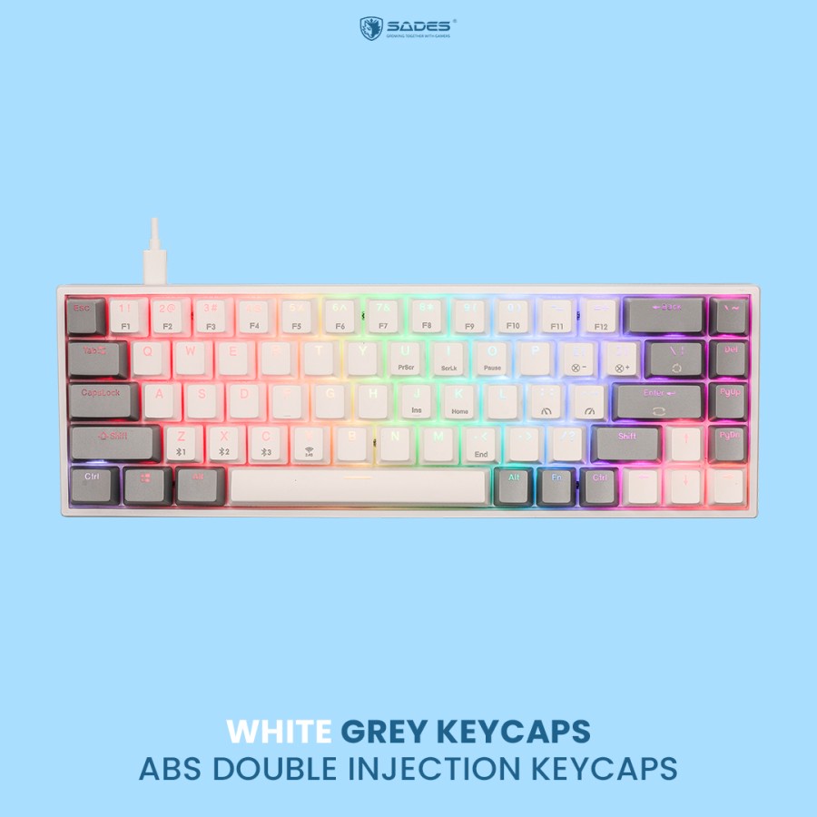 Sades Kunai SK-868 RGB - HOTSWAP Triple Connection Mechanical Keyboard