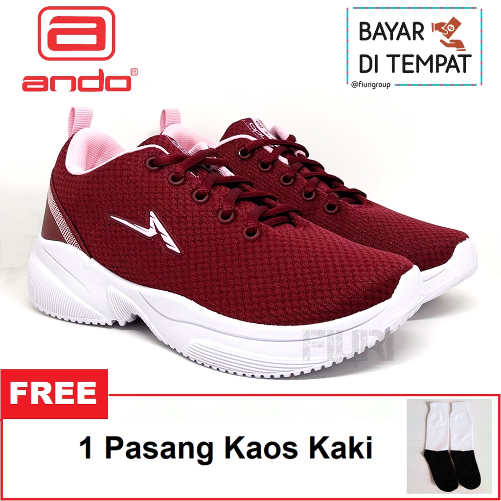 FIURI - ANDO ORIGINAL - MINEVA 37-40 MAROON - SEPATU SNEAKERS SPORT KANVAS SOL KARET ANAK PEREMPUAN - SEPATU KETS TRENDY WANITA - SEPATU OLAHRAGA LARI FITNES SENAM KERJA KULIAH SEKOLAH SD SMP SMA BERTALI CEWEK MURAH PROMO DISKON BONUS KAOS KAKI