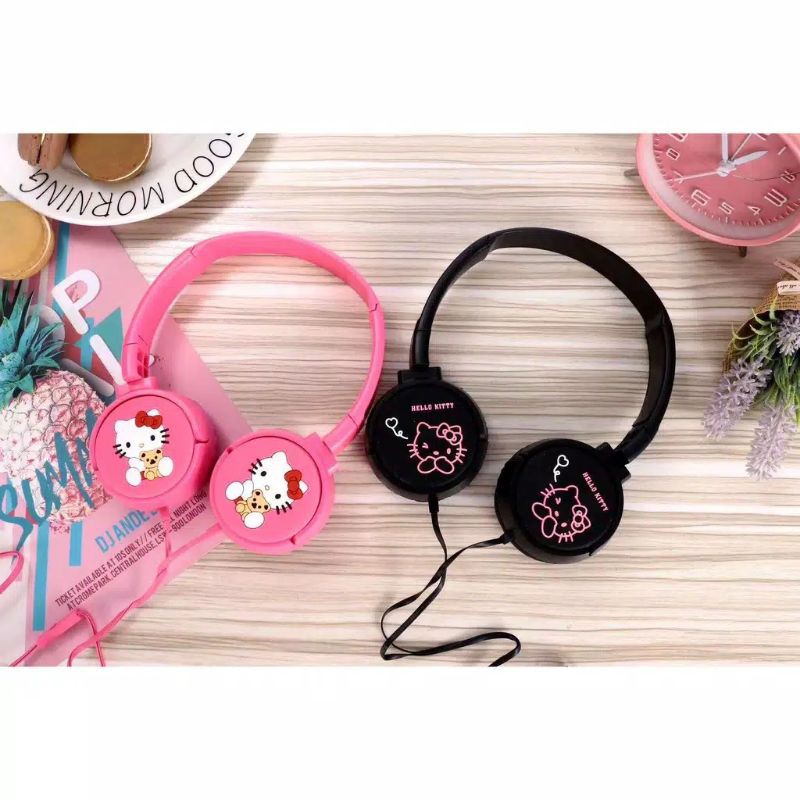 Headphone / Headset DORAEMON &amp; HELLOKITTY HF bando murah ( bisa telp, online, streaming &amp; gaming )