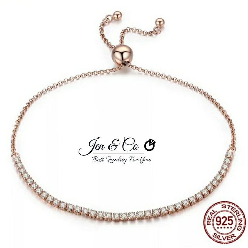 Gelang Serut Kristal Silver 925