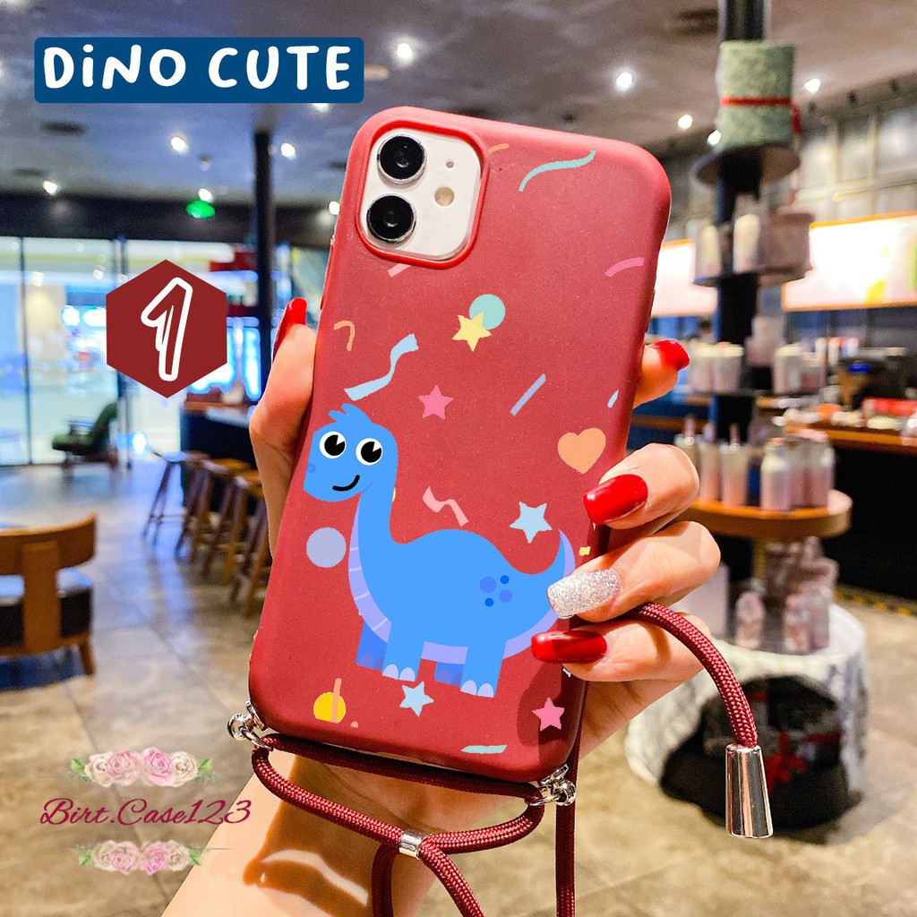 Softcase Slingcase Tali Lanyard Candy DINO CUTE Oppo A5S A7 A12 F9 F3 A77 F5 F11 Pro Youth BC3312