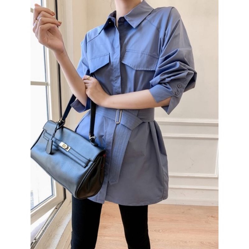 MDLV 34400 MONROE MIDI COAT KEMEJA OVERALL BLAZER WANITA KEMEJA PREMIUM DRESS KEMEJA FASHION IMPORT