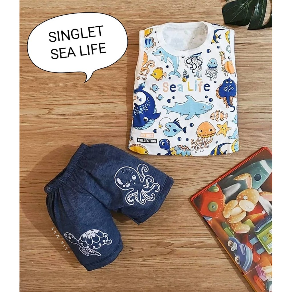 Klik Mds Baju Singlet Anak Bayi Laki-laki Warna Putih Usia 0-12 Bulan Motif Fero And Dino