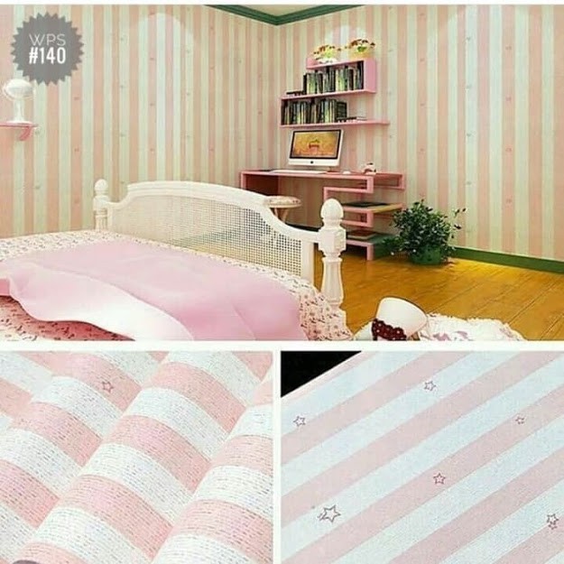 wallpaper dinding salur bintang wallpaper sticker salur pink bintang wallpaper kamar tidur cewek wal