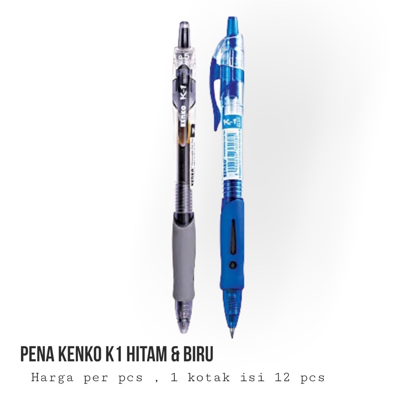 

Kenko K1 Gel Pen Mekanik Hitam & Biru