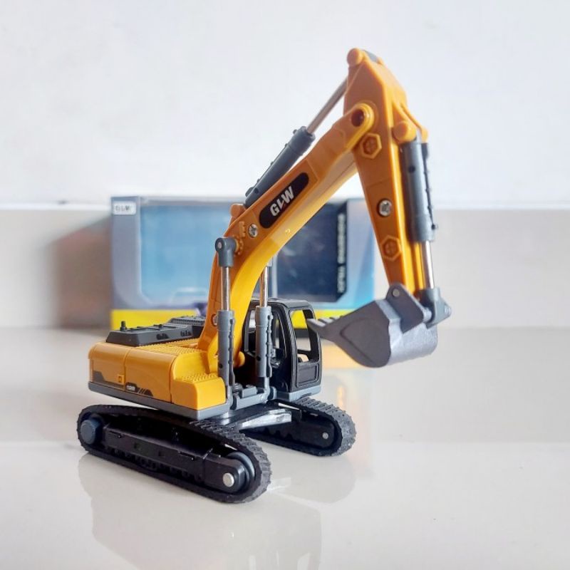 Diecast Truck Excavator Alloy - Miniatur Truk Beko Keruk Kontruksi