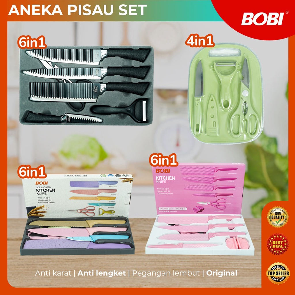 Pisau set- Alat Dapur Pisau Buah Gunting Pengupas Cukur Papan Pemotong Buah Set Talenan Set kitchen tools