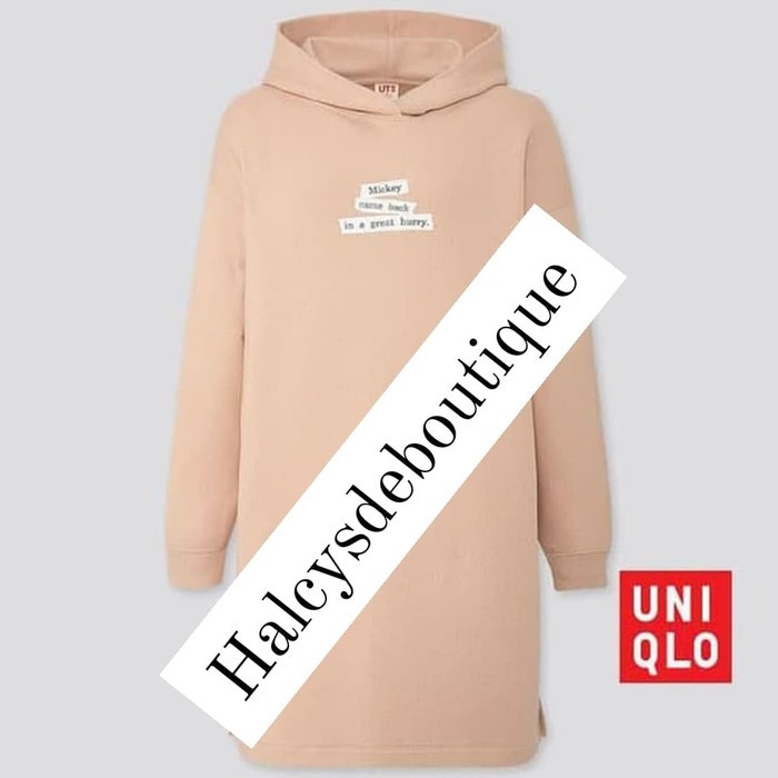Hoodie Dress UNIQLO DISNEY MICKEY MOUSE ( BEIGE) ORIGINAL