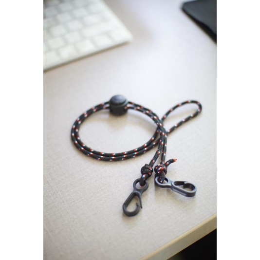 Tali masker hitam motif / strap anak dewasa hijab cewek cowok / lanyard 2in1 korea murah strep mask