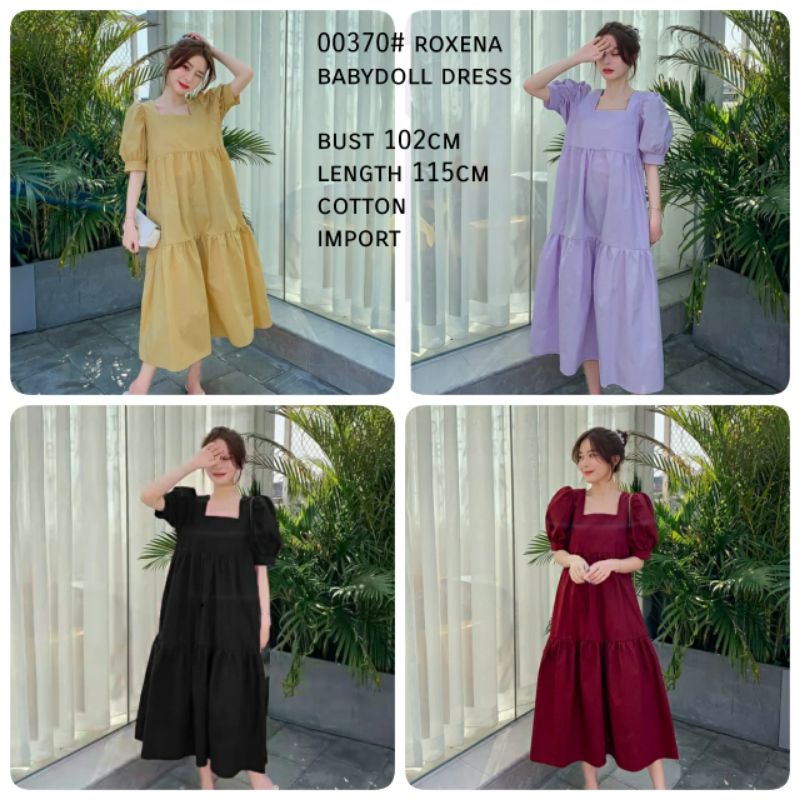 MDLV ~ 00370# Roxena Babydoll Dress Big Size Babydoll Dress Fashion Import