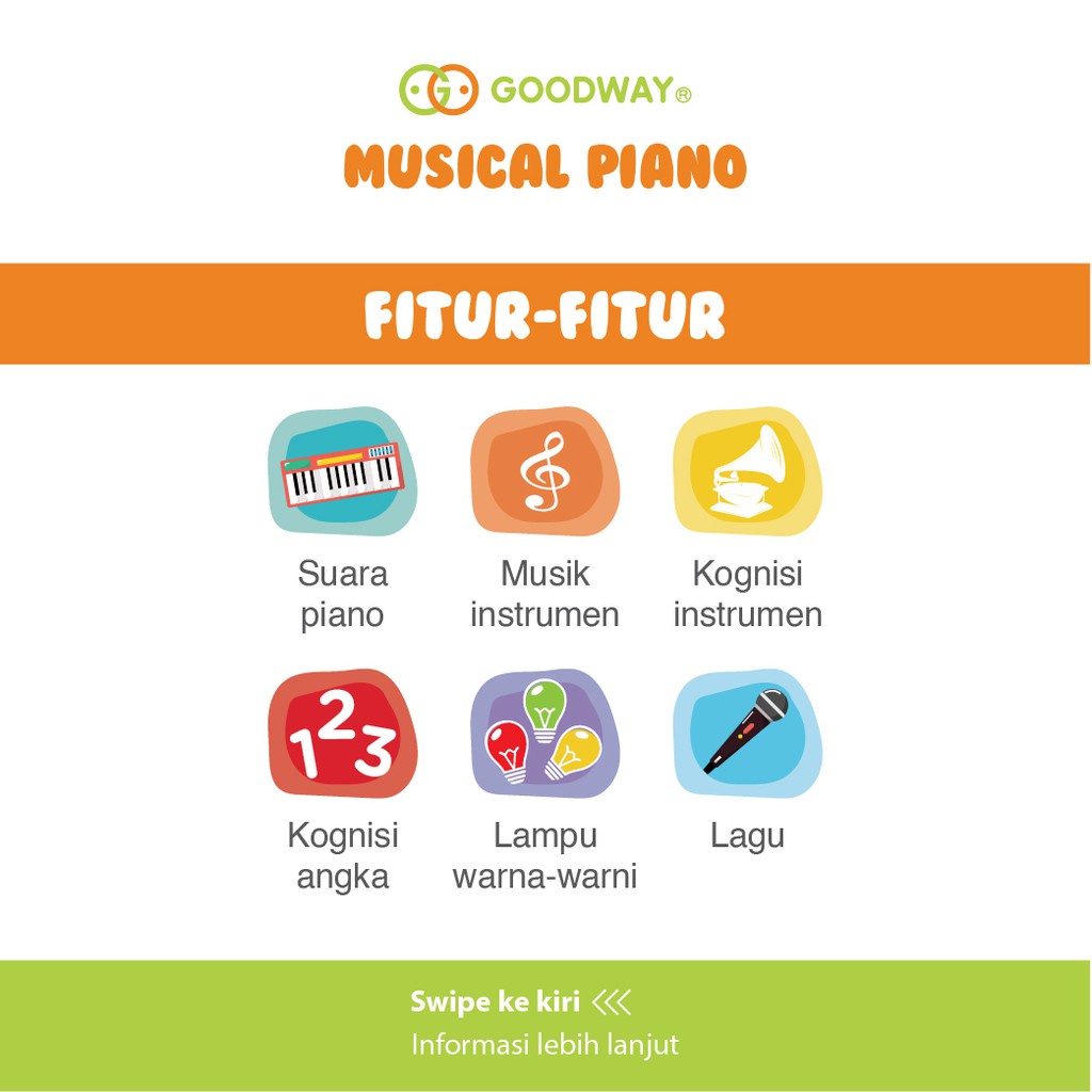 Goodway - Musical Piano All in 1 Piano / Mainan Bayi / Mainan Edukasi Piano Mainan Anak / Mainan Musik Anak