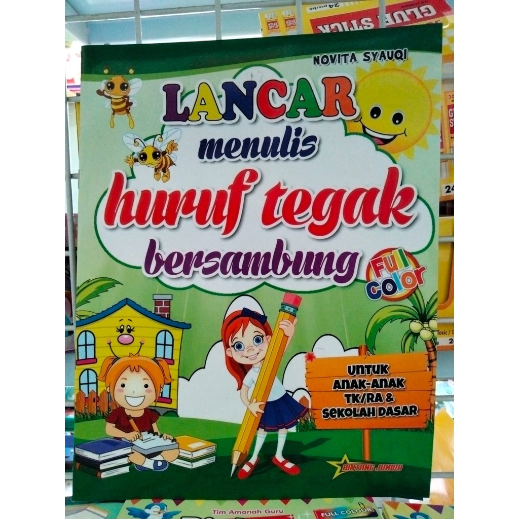 Buku Aktivitas Anak Lancar Menulis Huruf Tegak Bersambung Belajar TK