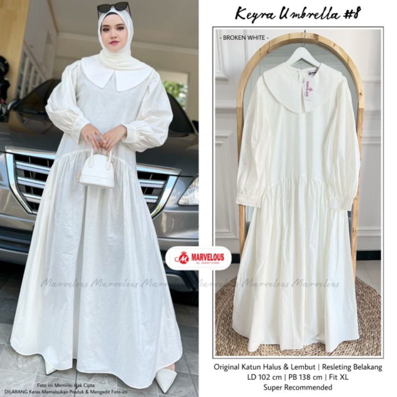 KEYRA UMBRELLA MIDI #8 BY MARVELOUS // GAMIS POLOS WANITA MUSLIMAH / Dress midi LD102