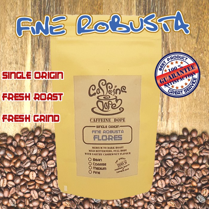 

Kopi Robusta Flores 200 Gr -Fine Robusta- Bean/Biji & Ground/Bubuk