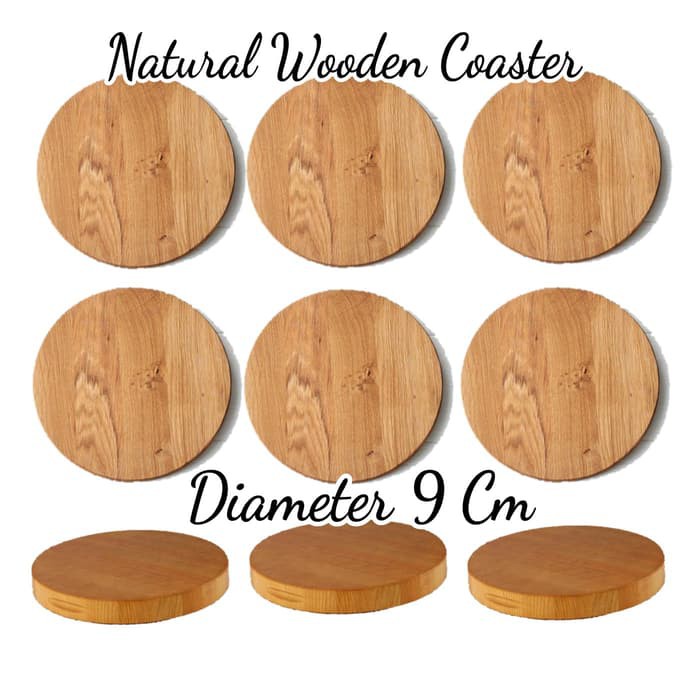 TERMURAH Wooden Coasters 9 cm tatakan gelas kayu hiasan dinding alas kayu