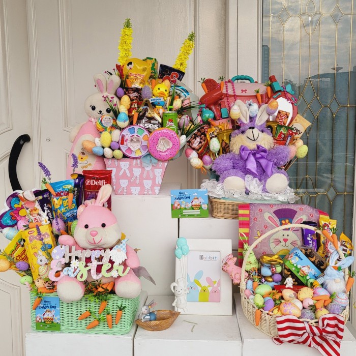 

Paket dekorasi box hampers easter bunny eggs kelinci telur paskah 120