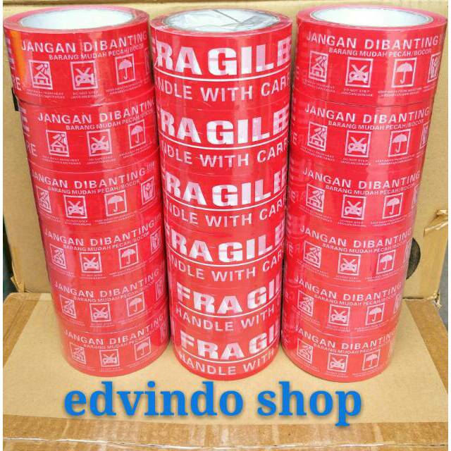 

Lakban Fragile Merah / Lakban Printing "Jangan Dibanting", 48mm x 50m