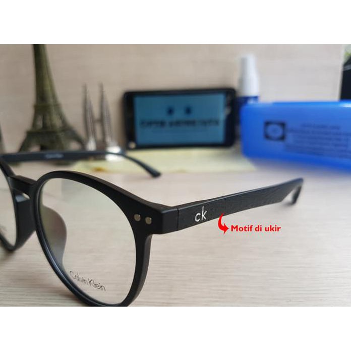 (Frame+Lensa) Frame Kacamata Calvin Klein Bulat Doff High Quality