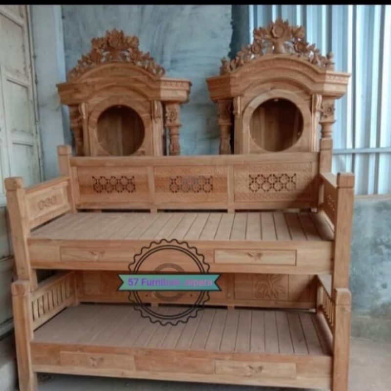 Kursi panjang jati - Bale bale ukir jepara bangku mentahan