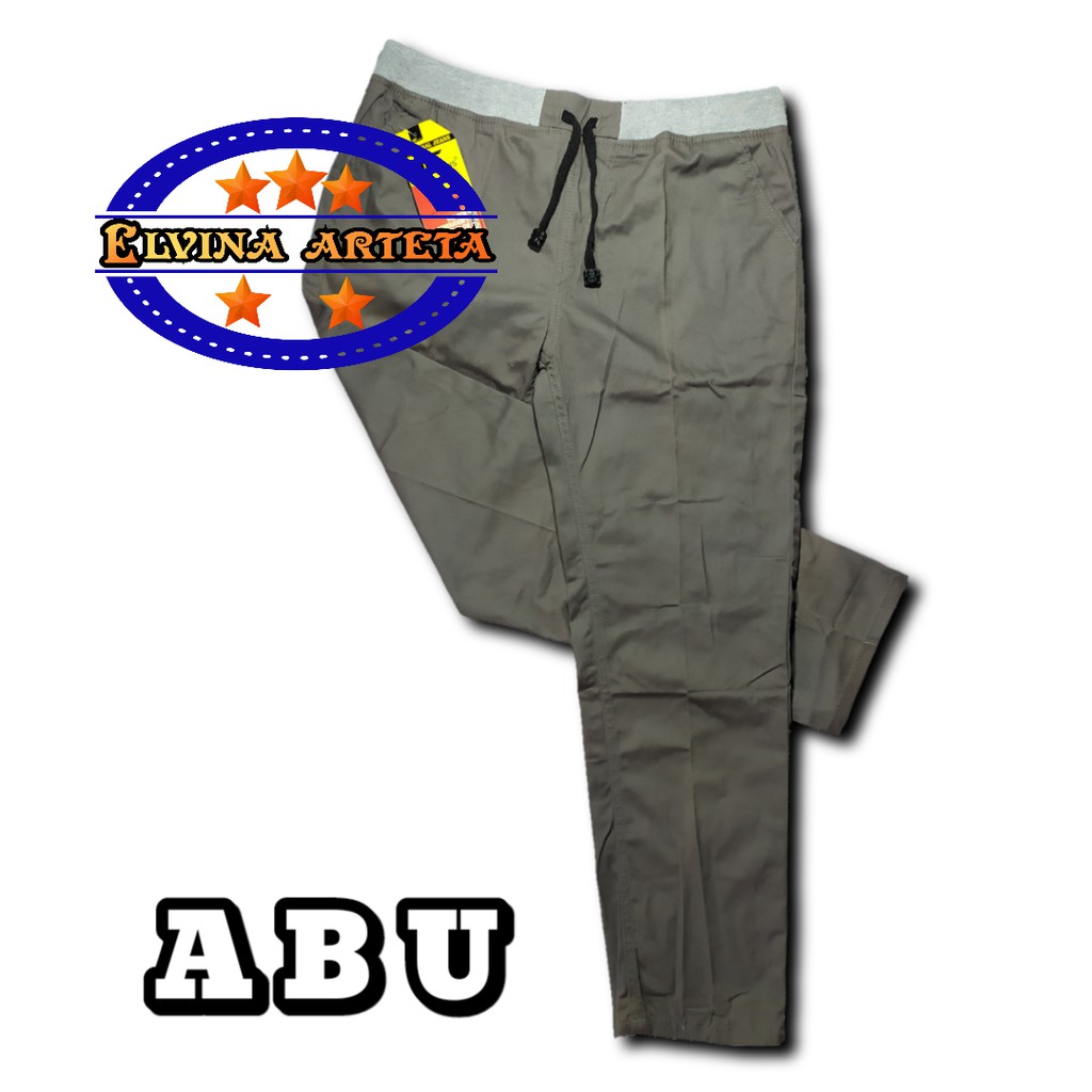 Celana Chino Rip Panjang Pria Jumbo Big Size 39-50 Casual Distro Premium Pinggang Karet