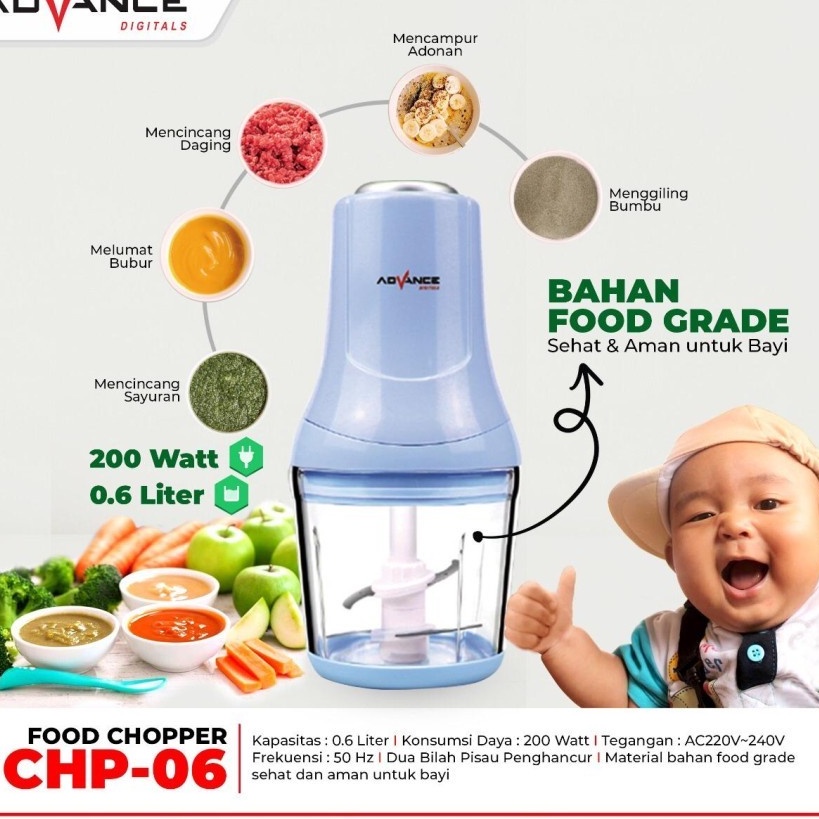 Promo Terbaru!!! Blender Capsule / Food Chopper Advance CHP-06 Dengan Dua Bilah Mata Pisau Penghancur Serbaguna