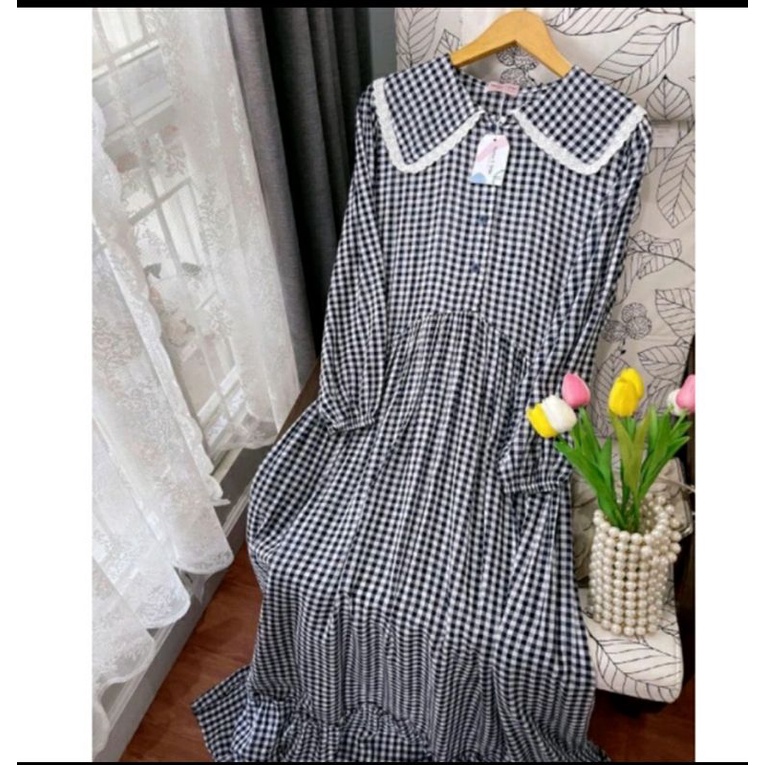 Sabine Dress Gingham Navy