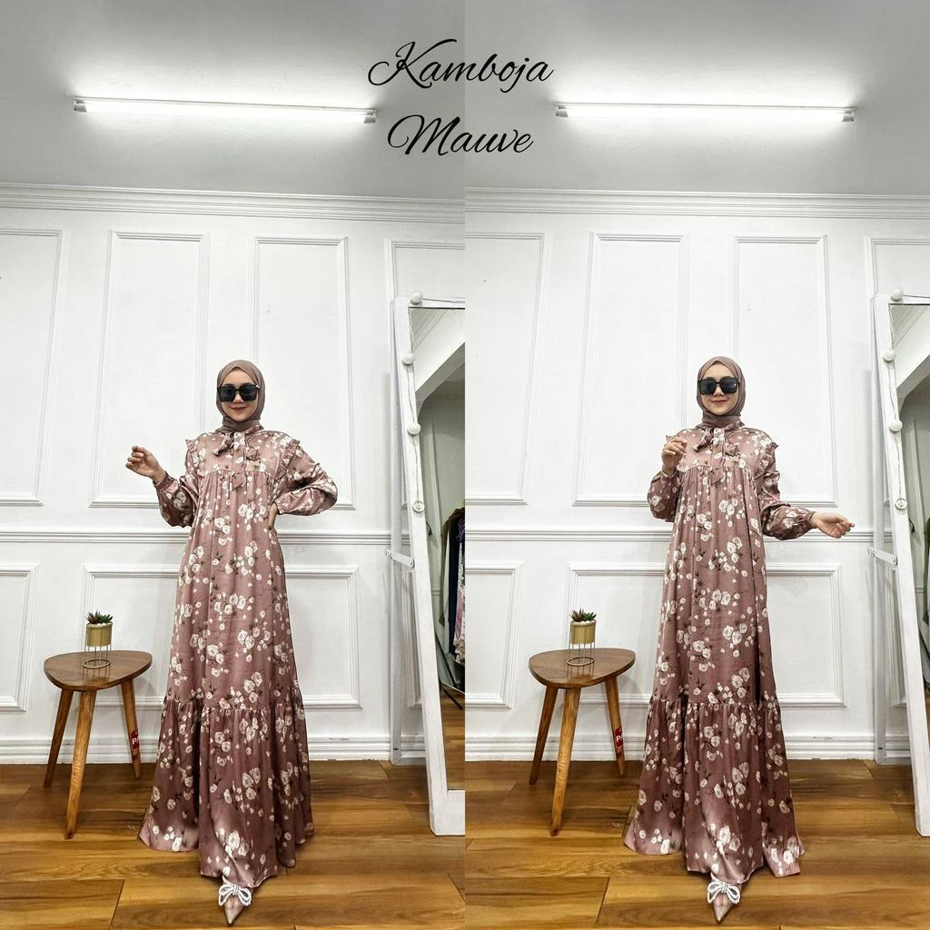 Kamboja Dress Silky Premium Allsize Busui Ori Arraffa Syari