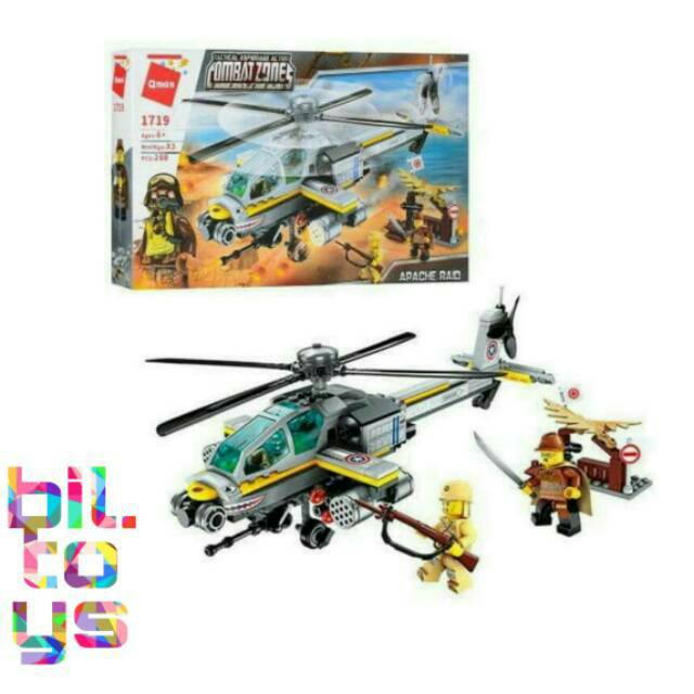 Mainan anak lego karakter Lego enlighten Qman 1719 combat zones apache raid