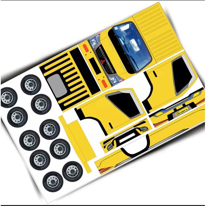 stiker miniatur truk oleng/canter termurah