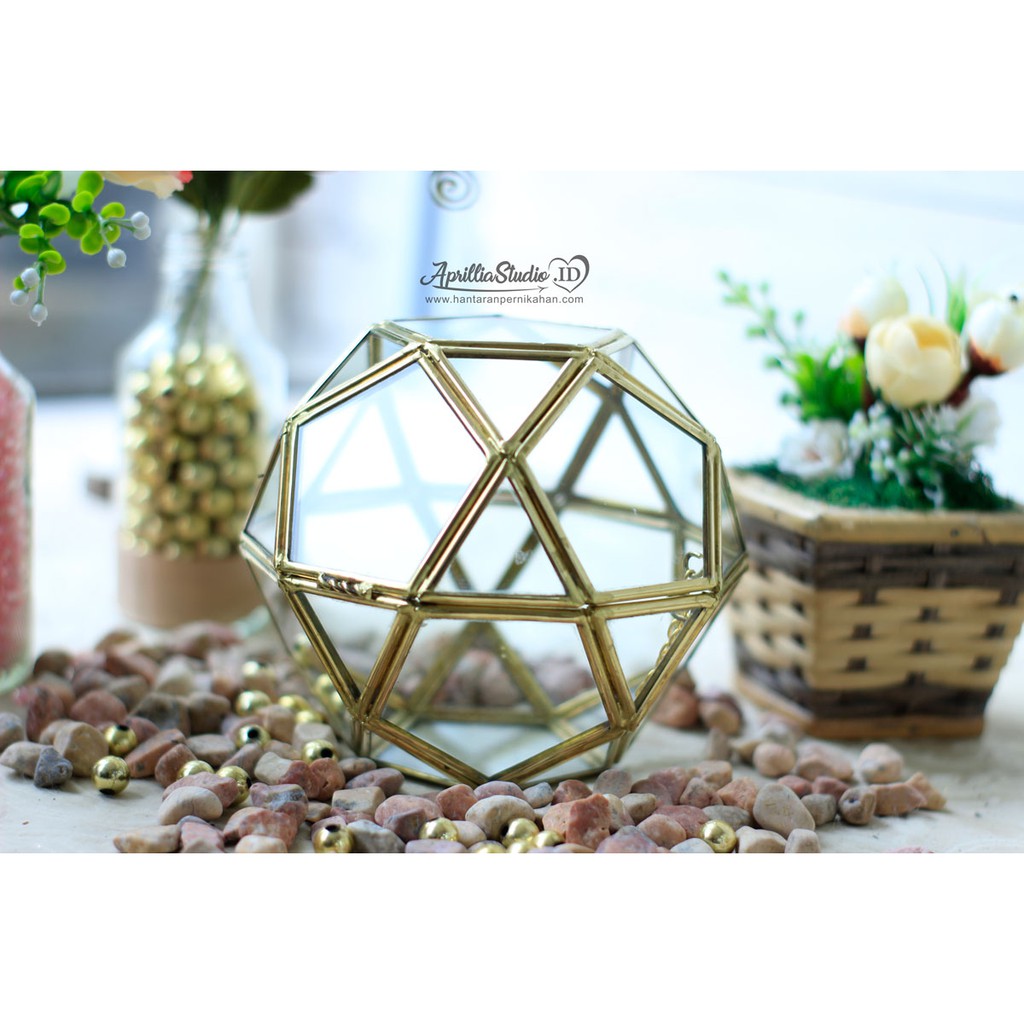 Kotak Perhiasan | Ringbox Terarium Ball UK 12x12x12 cm