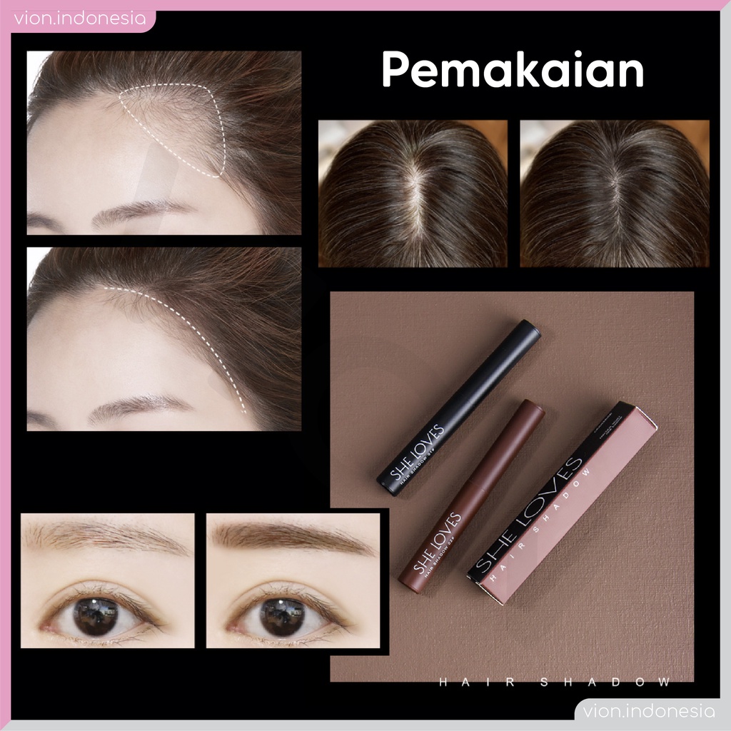 KACHI - SHE LOVES Hair Shadow Concealer Dark Khaki Brown Penyamar Pewarna Rambut Original Sheloves TB-104 SL008