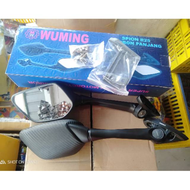 Spion lipat R25 carbon wuming NMAX R15 CBR 150 plus breket baut spion